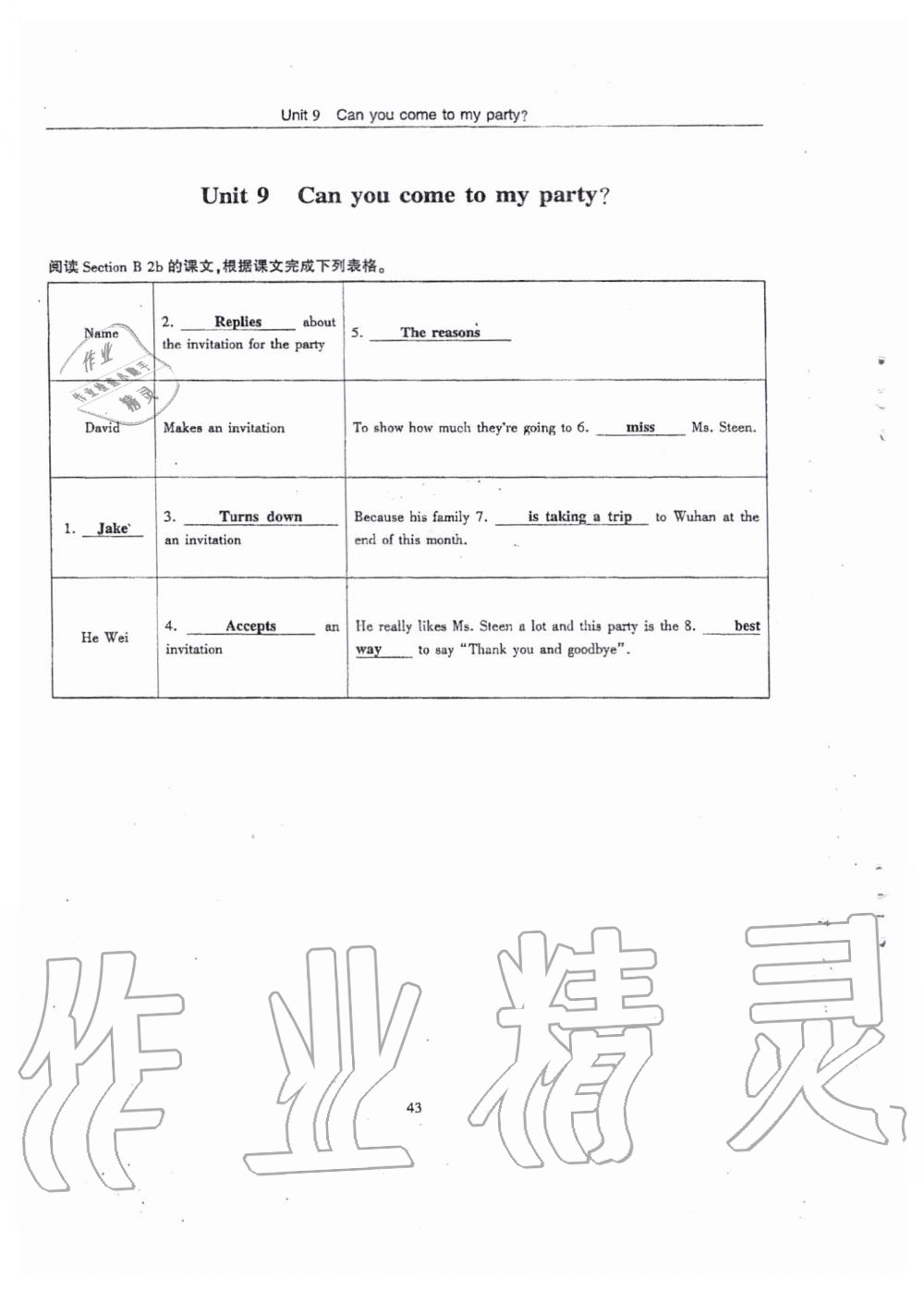 2019年指南針高分必備八年級(jí)英語上冊(cè)人教版 第206頁(yè)