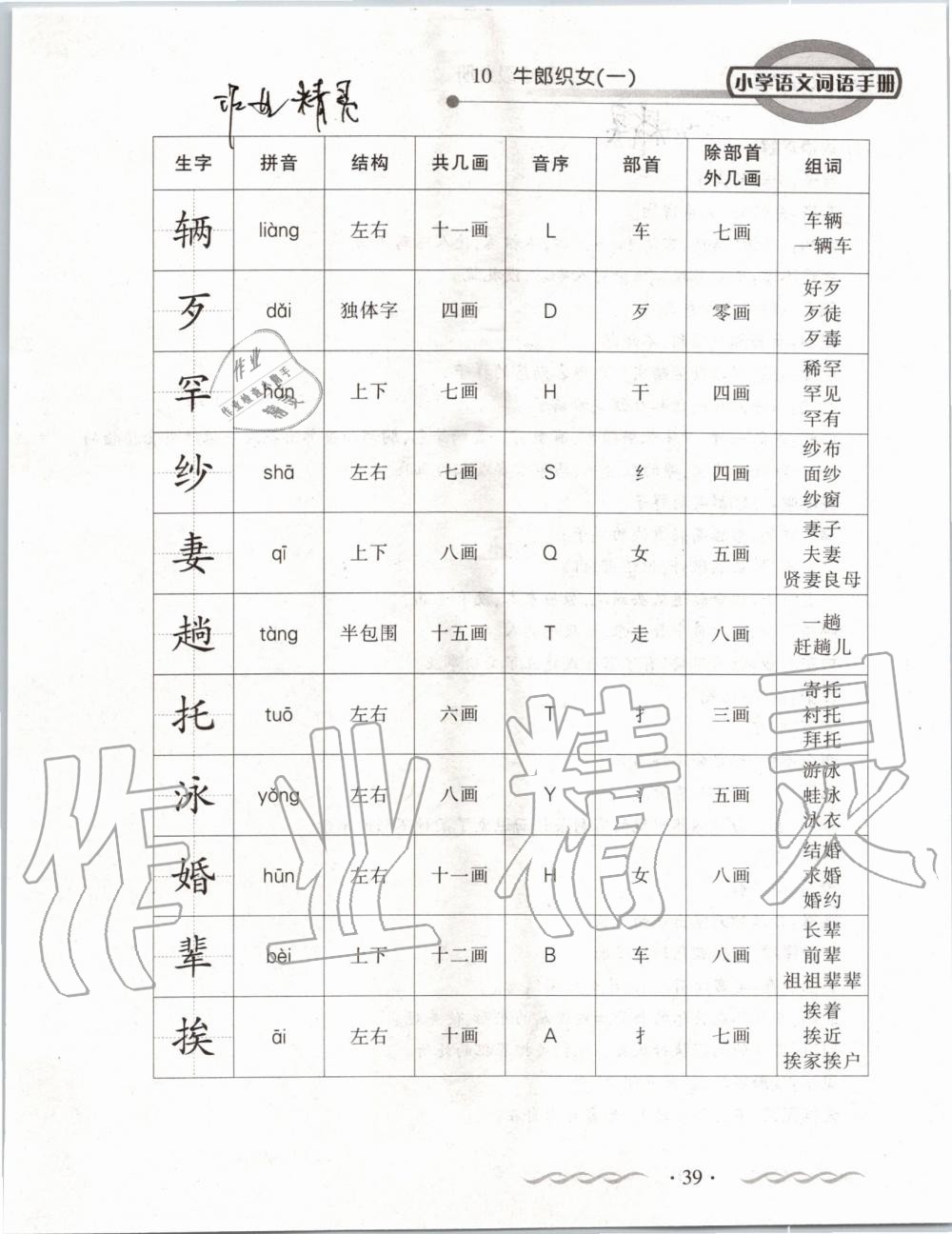 2019年小學(xué)語文詞語手冊五年級上冊人教版 第39頁