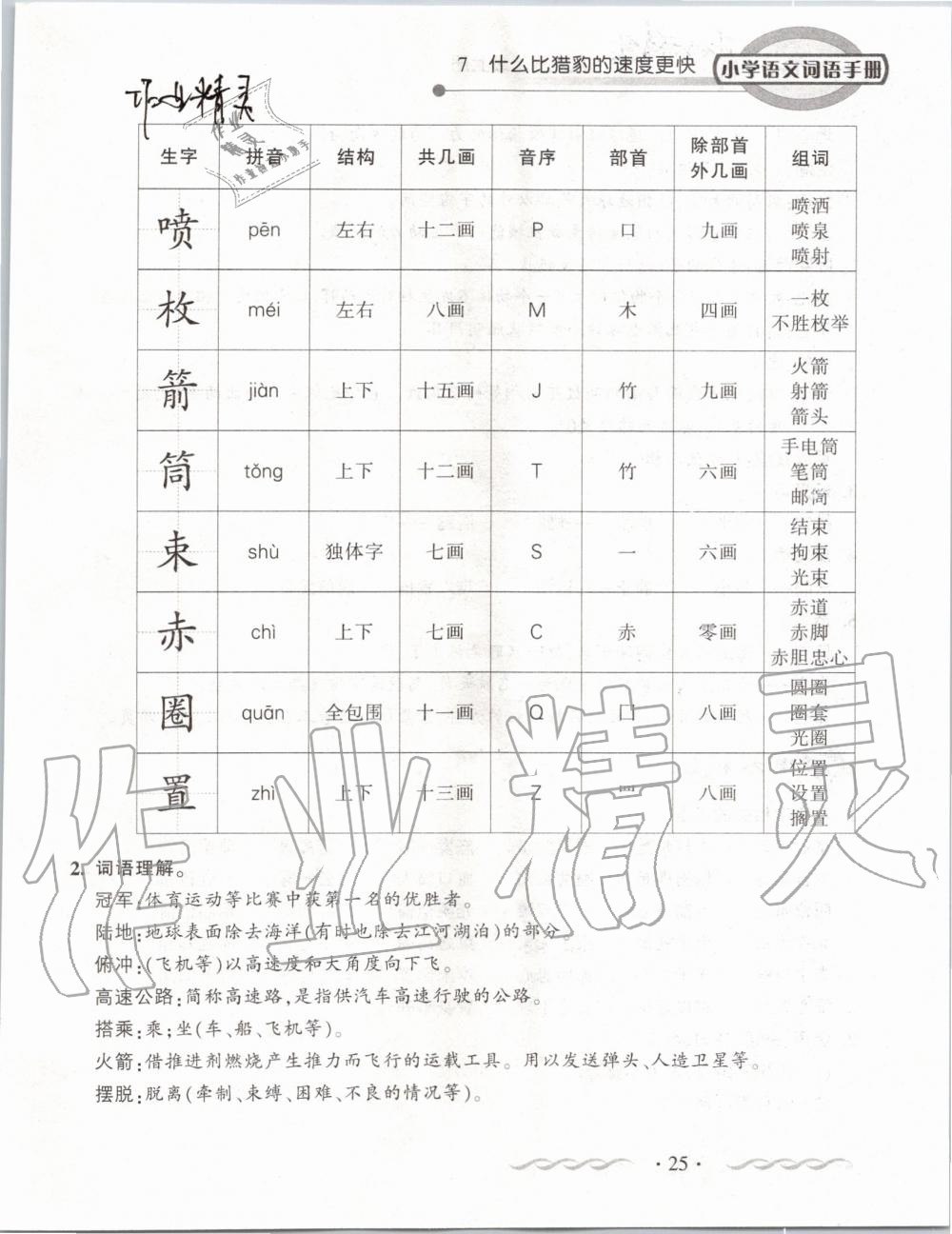 2019年小學語文詞語手冊五年級上冊人教版 第25頁