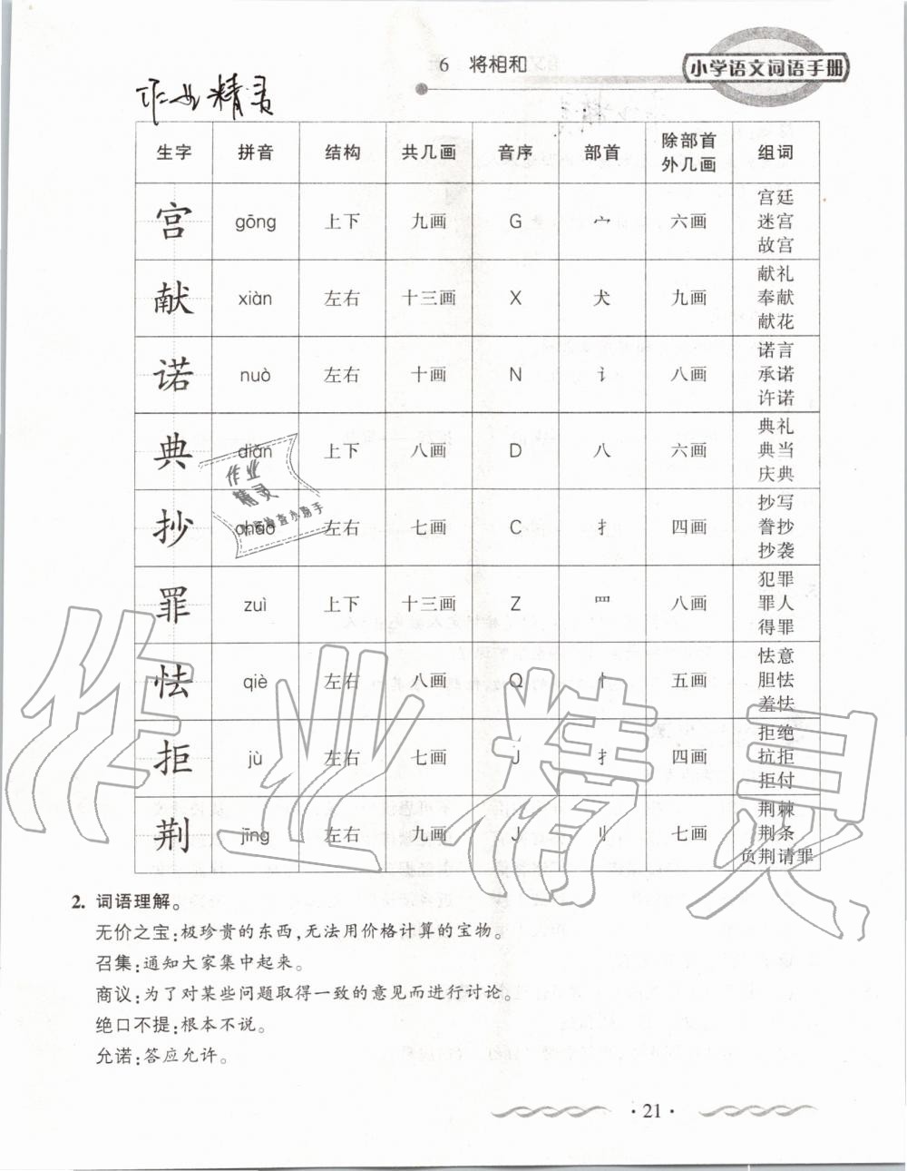 2019年小學(xué)語(yǔ)文詞語(yǔ)手冊(cè)五年級(jí)上冊(cè)人教版 第21頁(yè)