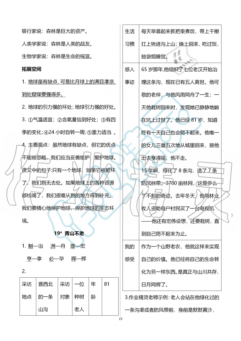 2019年人教金學典同步解析與測評六年級語文上冊人教版 第19頁