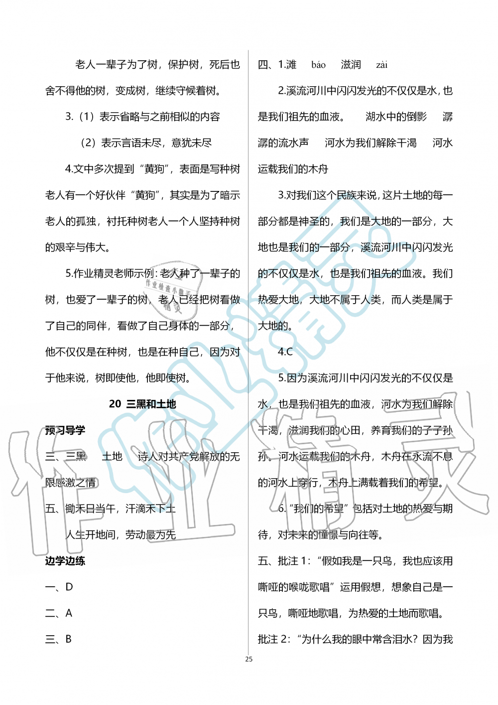 2019年新课堂同步学习与探究六年级语文上学期人教版 第25页