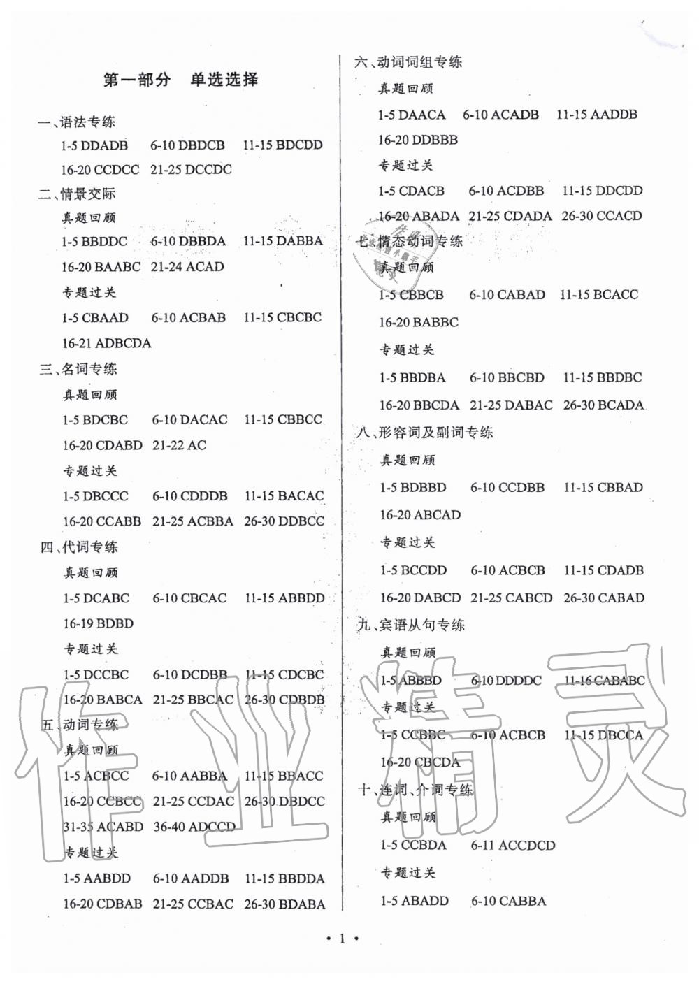 2019年天下中考专题总复习英语 第1页