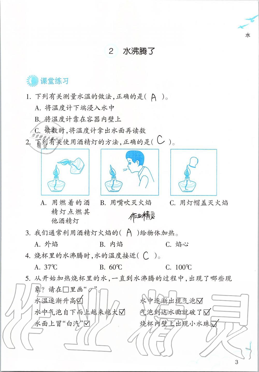 2019年科學(xué)作業(yè)本三年級上冊教科版浙江教育出版社 第3頁