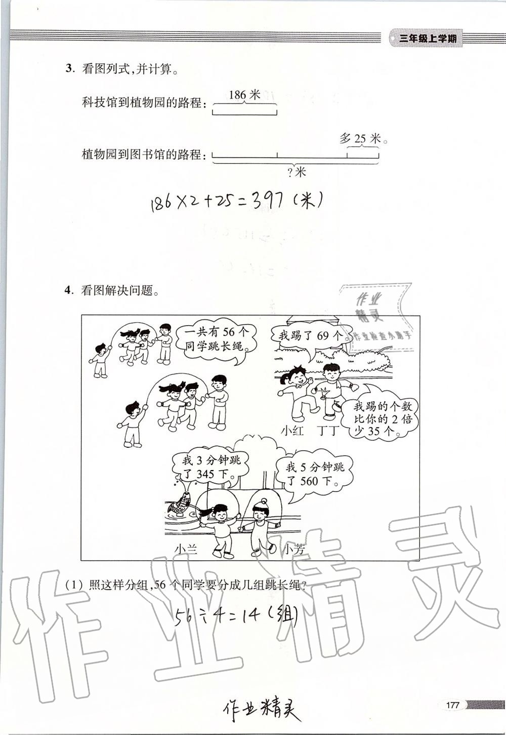 2019年新课堂同步学习与探究三年级数学上册青岛版 第177页