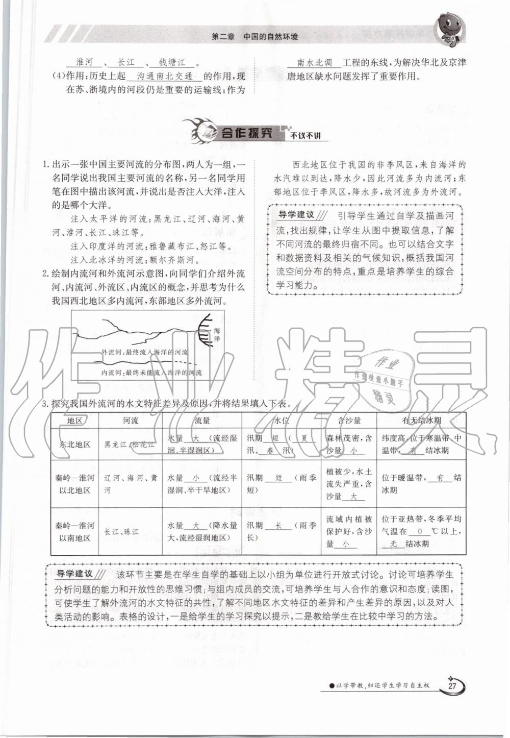 2019年金太陽導(dǎo)學(xué)測評(píng)八年級(jí)地理上冊人教版 第27頁