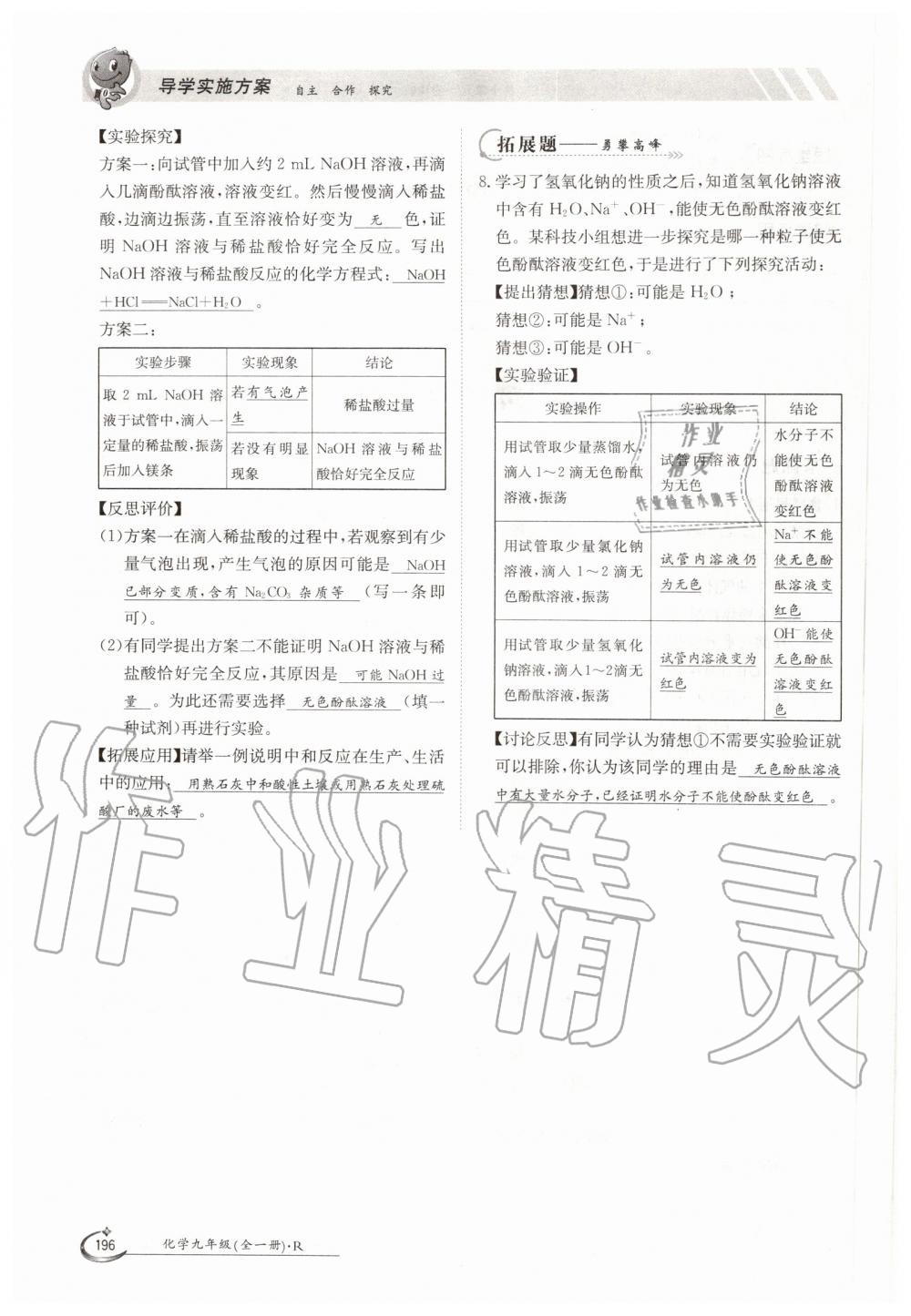 2019年金太陽導(dǎo)學(xué)測評九年級化學(xué)全一冊人教版 第196頁