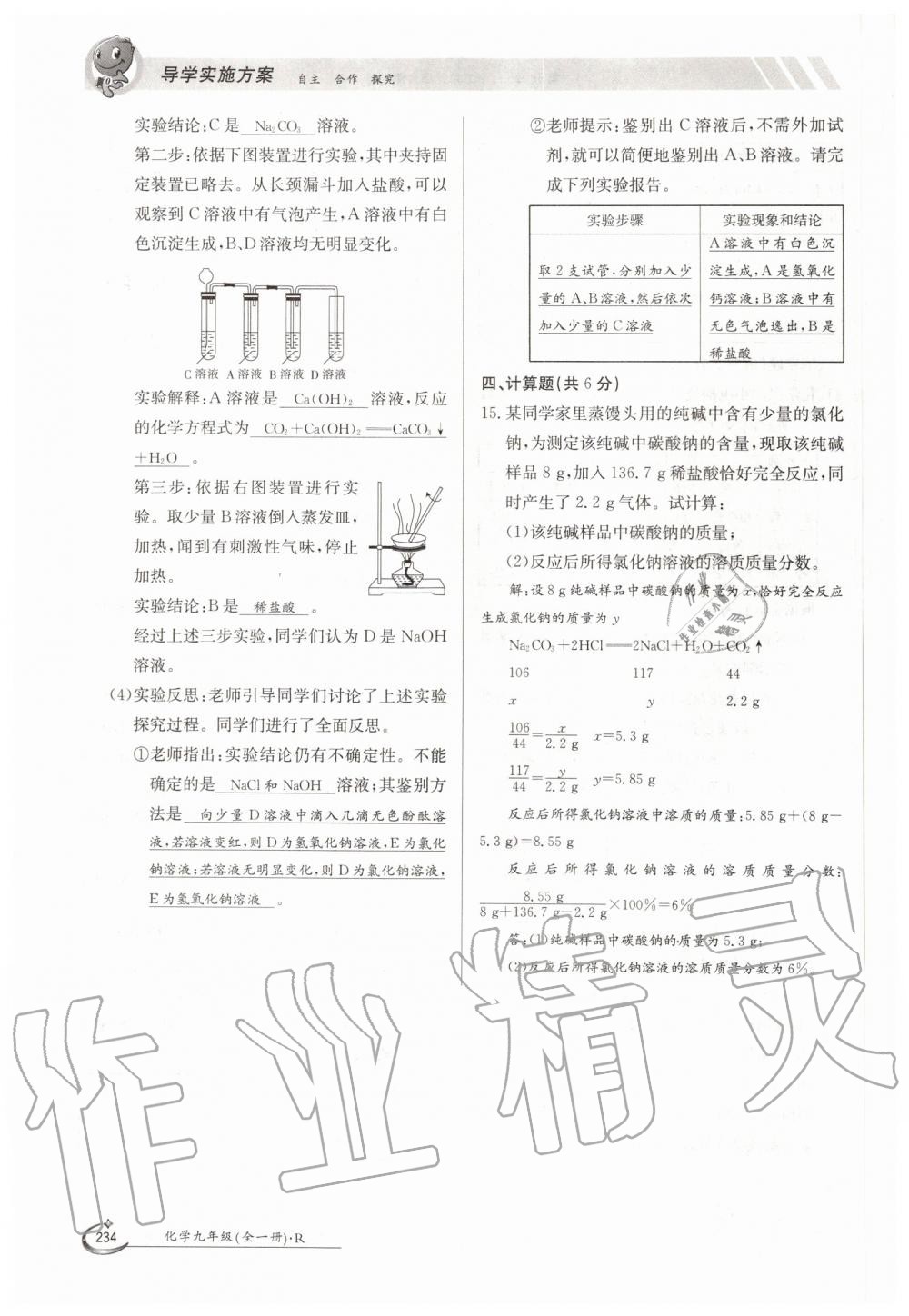 2019年金太陽導(dǎo)學(xué)測評九年級化學(xué)全一冊人教版 第234頁