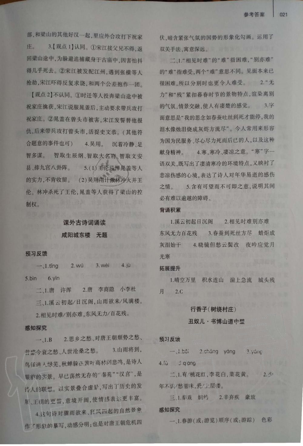 2019年基礎(chǔ)訓(xùn)練九年級語文上冊人教版大象出版社 第21頁