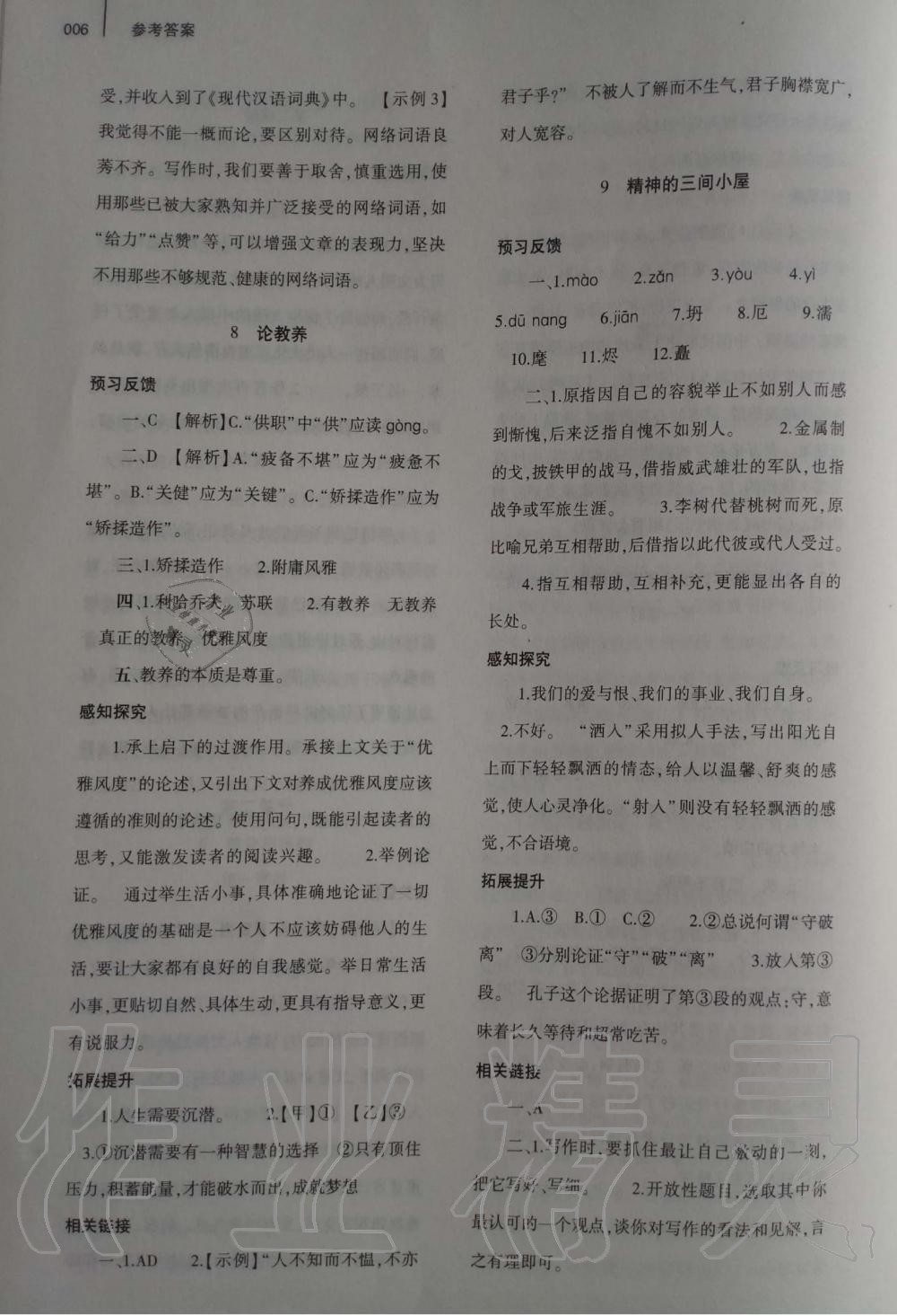 2019年基礎(chǔ)訓(xùn)練九年級(jí)語文上冊(cè)人教版大象出版社 第6頁