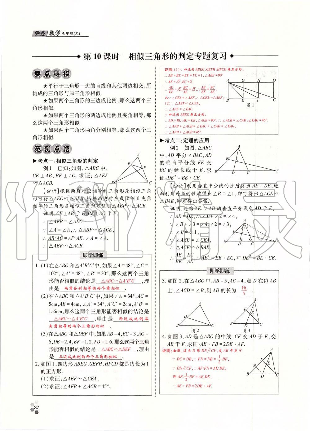 2019年學(xué)典四川九年級數(shù)學(xué)全一冊人教版 第37頁