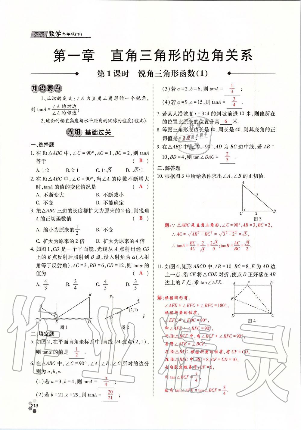 2019年學典四川九年級數(shù)學全一冊人教版 第213頁