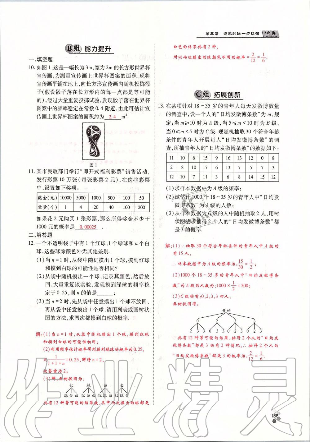 2019年學(xué)典四川九年級數(shù)學(xué)全一冊人教版 第156頁