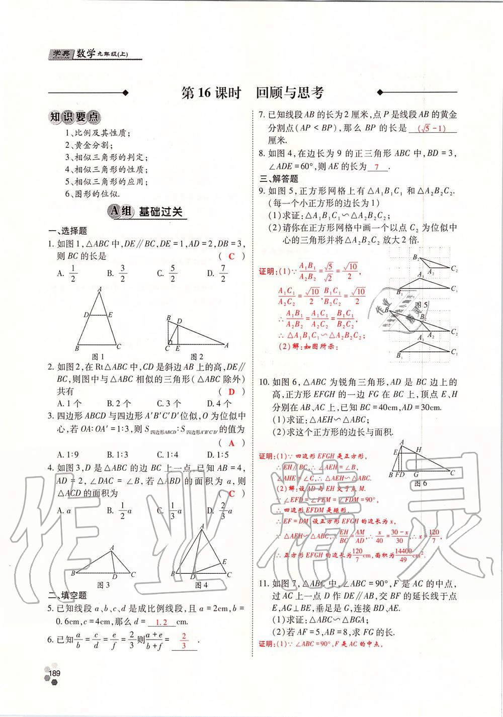 2019年學(xué)典四川九年級數(shù)學(xué)全一冊人教版 第189頁