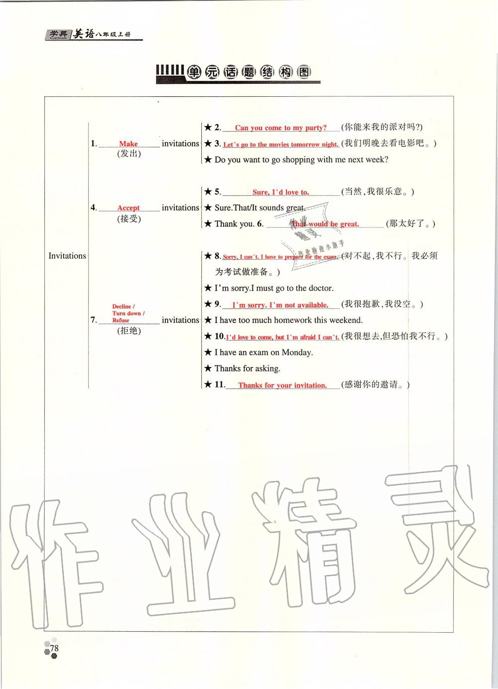 2019年學典課時精練八年級英語上冊人教版北京時代華文書局 第77頁