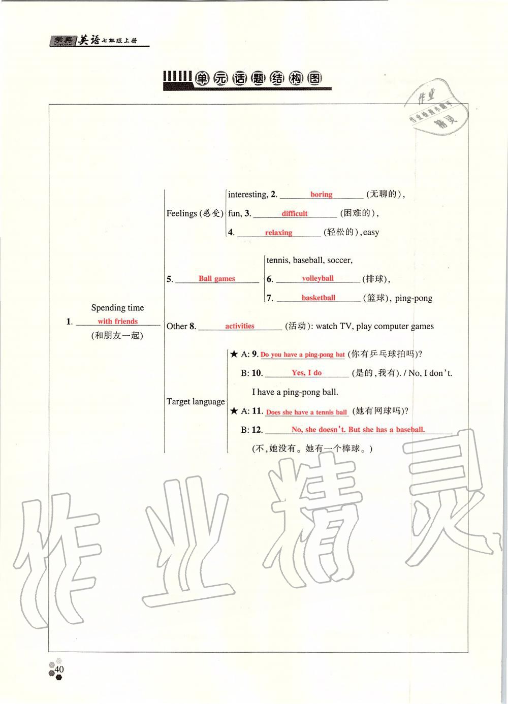 2019年學(xué)典課時(shí)精練七年級(jí)英語上冊人教版北京時(shí)代華文書局 第39頁