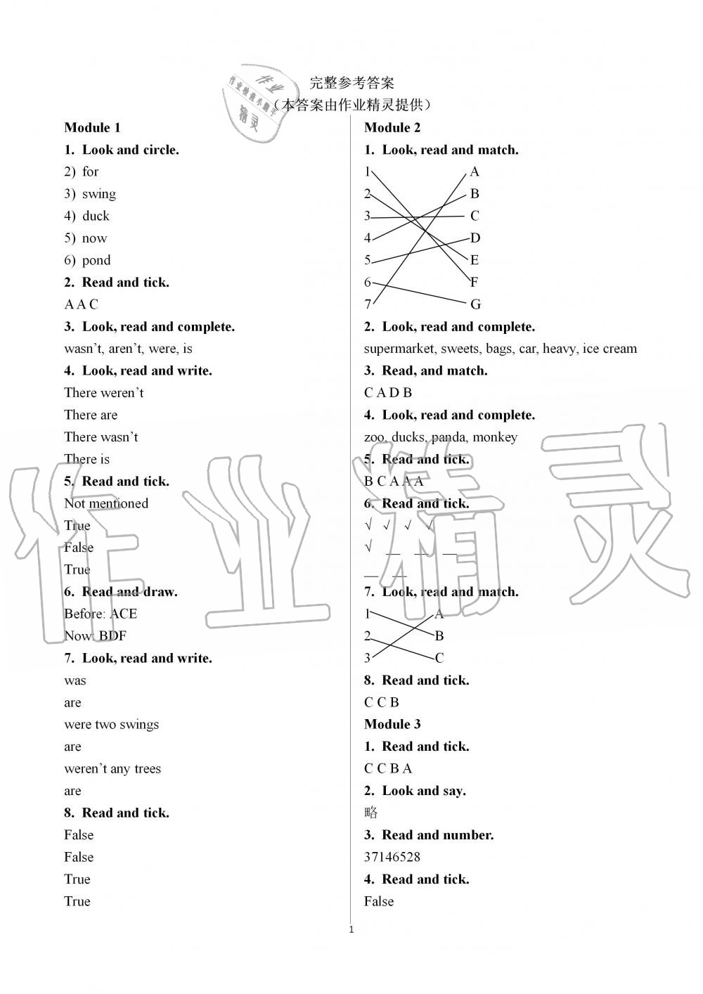 2019年配套練習(xí)冊(cè)五年級(jí)英語(yǔ)上冊(cè)外研版一起外語(yǔ)教學(xué)與研究出版社 第1頁(yè)