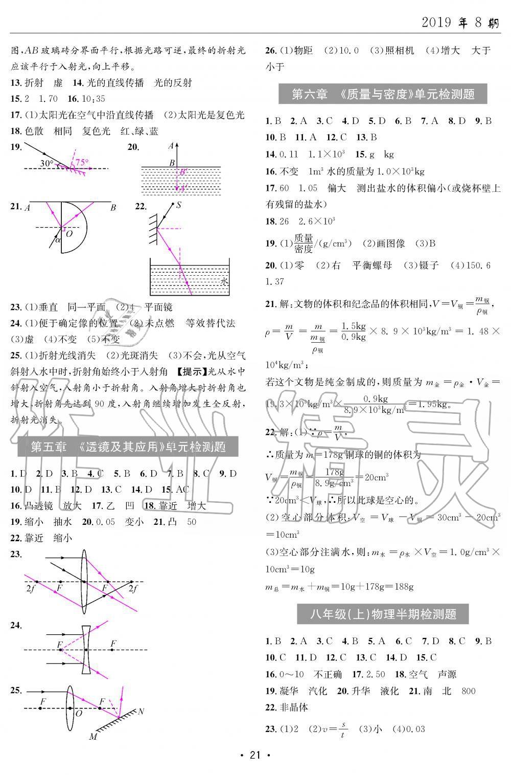 2019年理科愛好者八年級物理上冊人教版第8期 第21頁