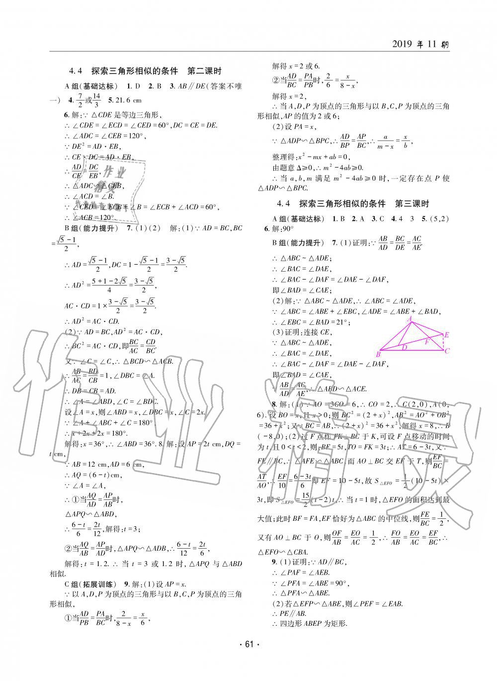 2019年理科爱好者九年级数学全一册北师大版第11期 第60页