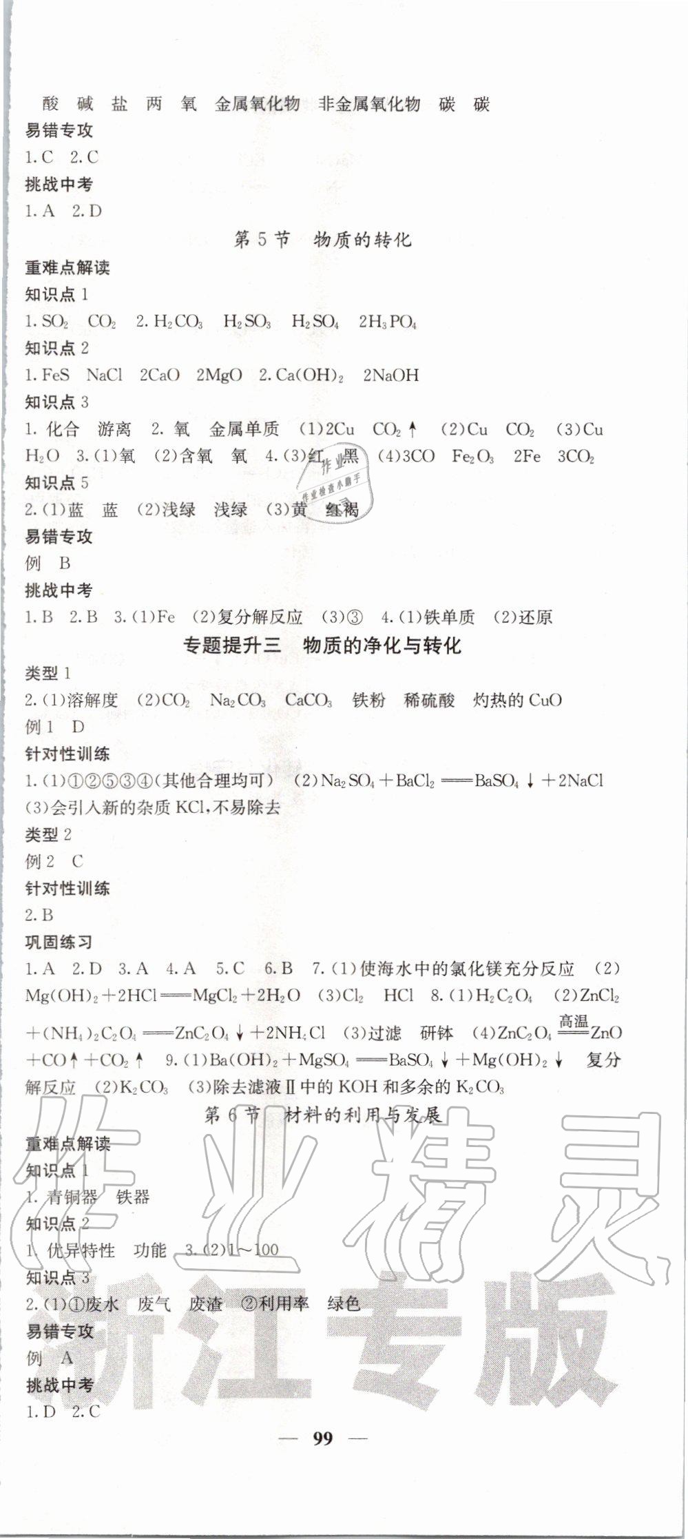 2019年名校課堂內(nèi)外九年級(jí)科學(xué)全一冊(cè)浙教版 第39頁(yè)