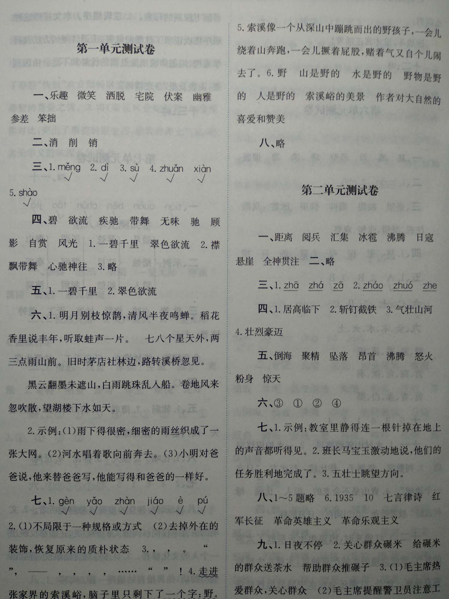 2019年課內(nèi)課外直通車六年級語文上冊人教版河南專版 第5頁