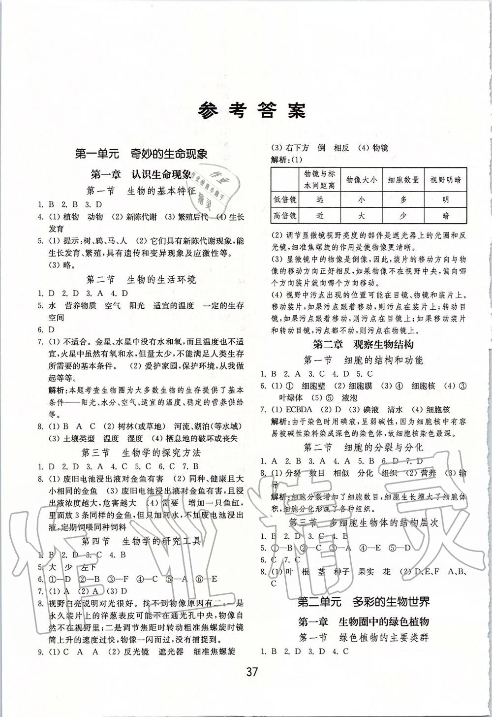 2019年初中基礎(chǔ)訓(xùn)練七年級(jí)生物學(xué)上冊(cè)濟(jì)南版山東教育出版社 第1頁(yè)