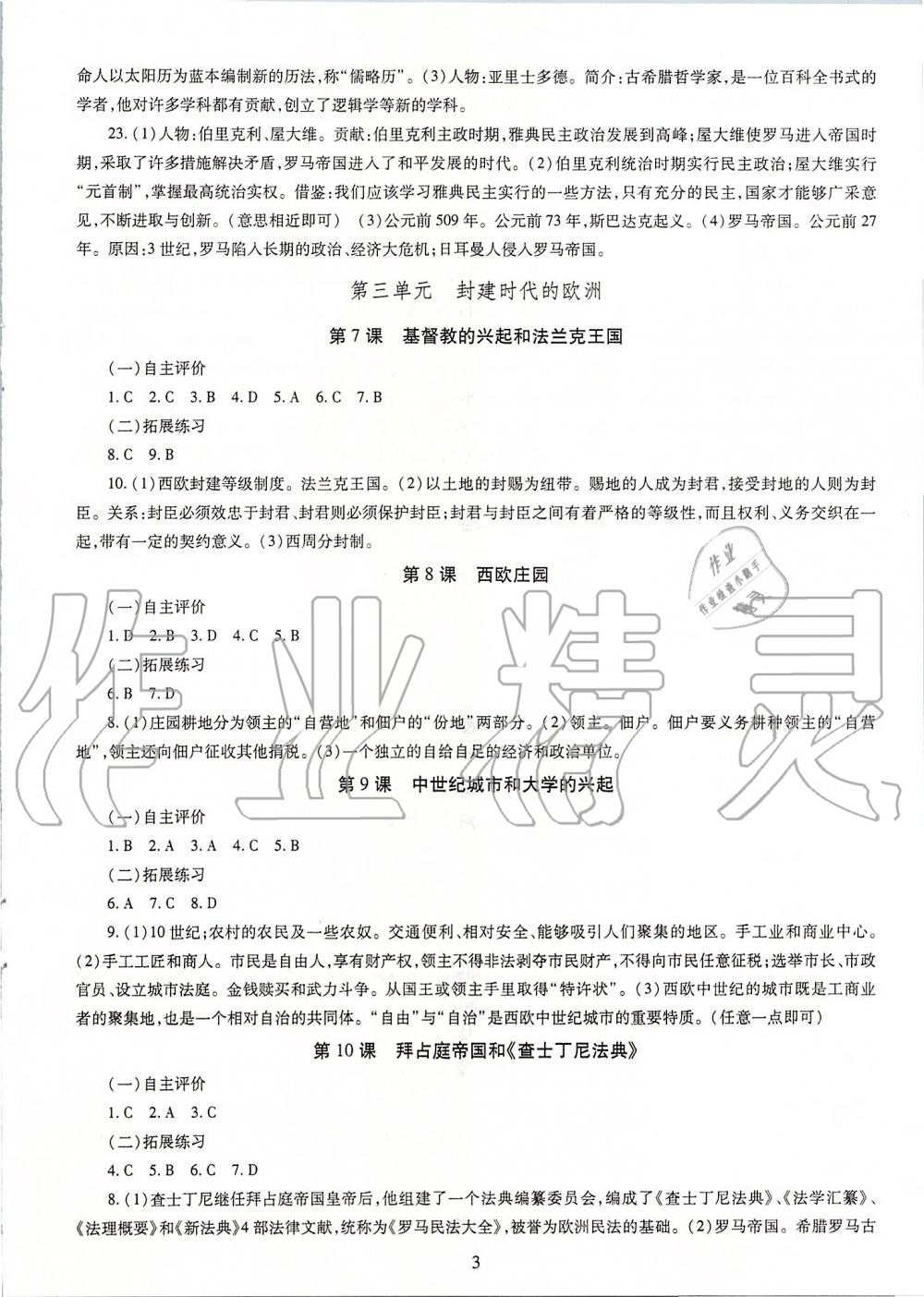 2019年智慧學習九年級世界歷史全一冊人教版 第3頁