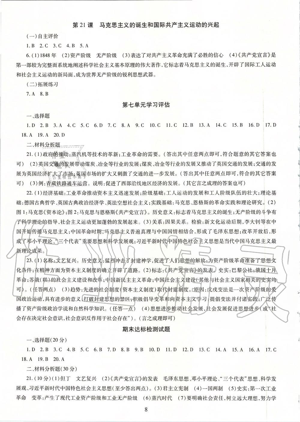 2019年智慧學(xué)習(xí)九年級(jí)世界歷史全一冊(cè)人教版 第8頁(yè)