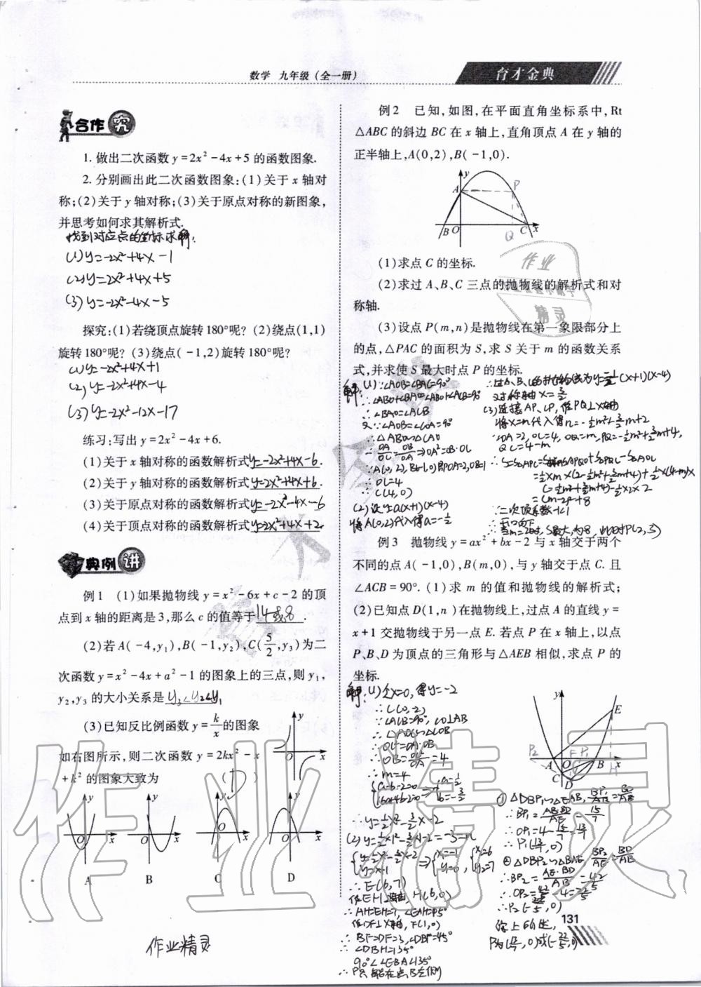 2019年育才金典九年級數(shù)學全一冊北師大版 第124頁