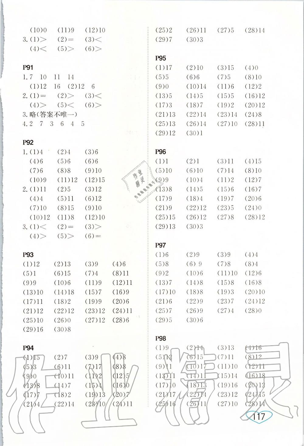 2019年小學(xué)數(shù)學(xué)口算心算速算一年級(jí)上冊(cè)蘇教版 第11頁(yè)