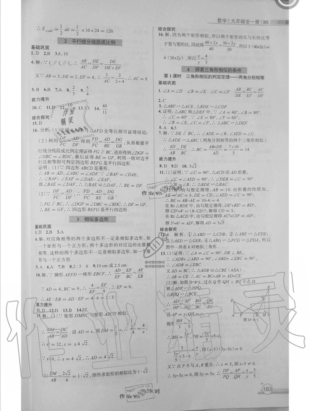 2019年课时练作业与测评九年级数学全一册北师大版 第11页