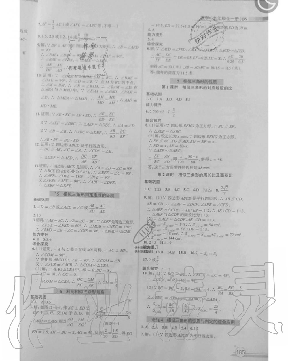 2019年课时练作业与测评九年级数学全一册北师大版 第13页