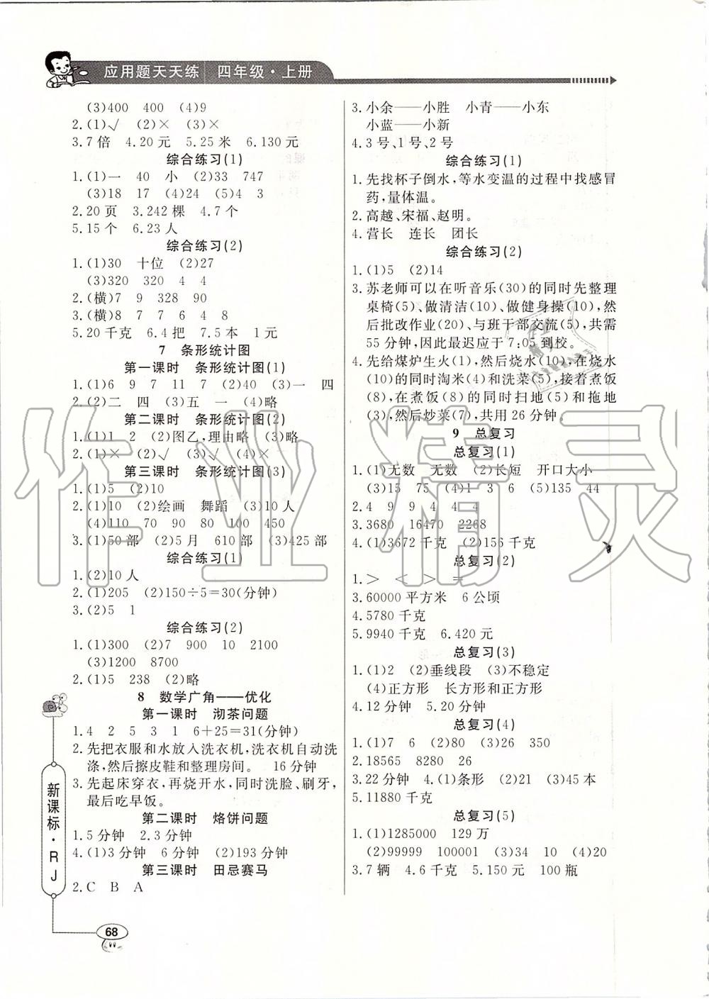 2019年小學(xué)數(shù)學(xué)應(yīng)用題天天練四年級(jí)上冊(cè)人教版 第4頁(yè)