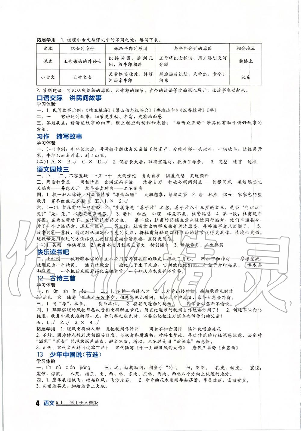 2019年新课标小学生学习实践园地五年级语文上册人教版 第4页