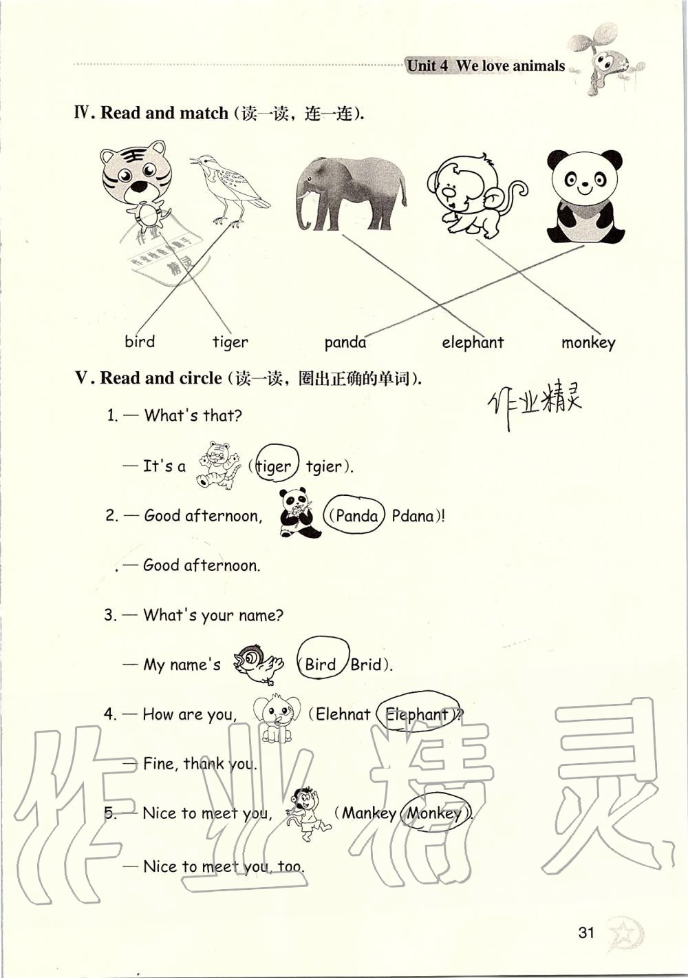 2019年自主学习指导课程三年级英语上册人教版 第31页