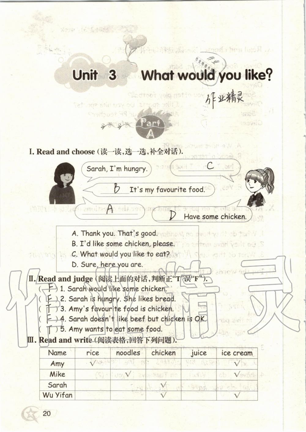 2019年自主學(xué)習(xí)指導(dǎo)課程五年級英語上冊人教版三起 第20頁