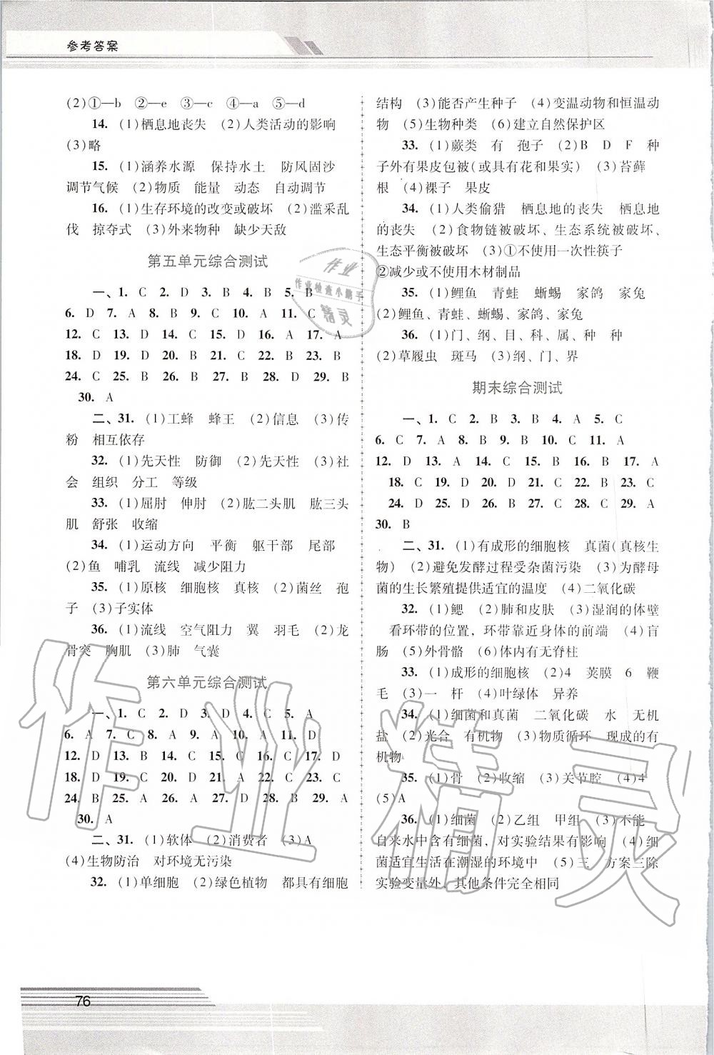 2019年新課程學(xué)習(xí)輔導(dǎo)八年級生物學(xué)上冊人教版中山專版 第6頁