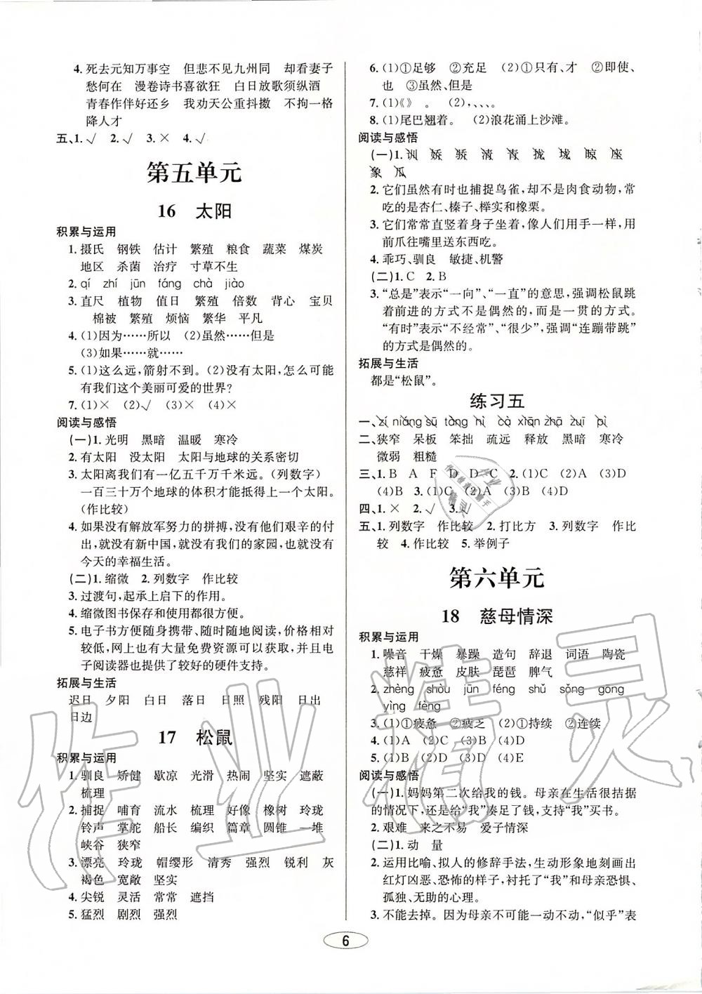 2019年創(chuàng)新課時作業(yè)本五年級語文上冊人教版 第6頁