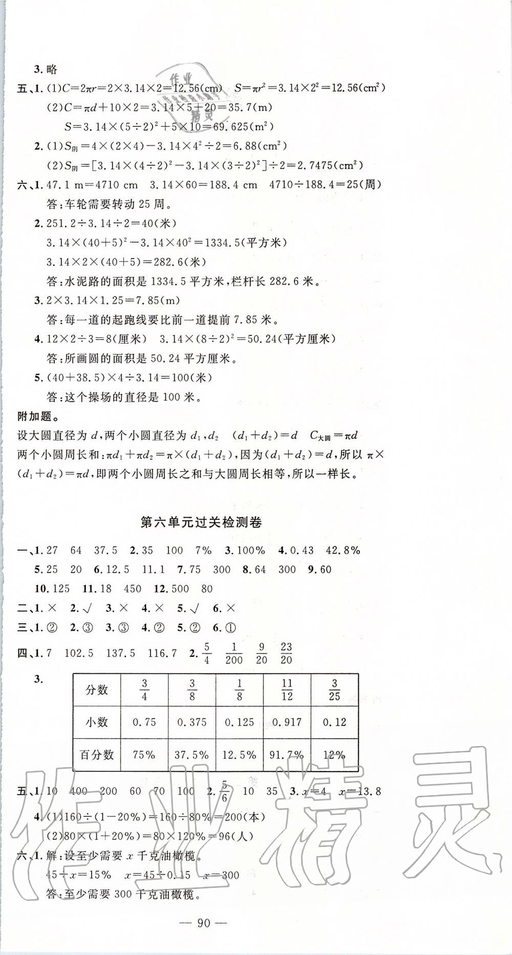 2019年智慧課堂密卷100分單元過關(guān)檢測(cè)六年級(jí)數(shù)學(xué)上冊(cè)人教版 第6頁