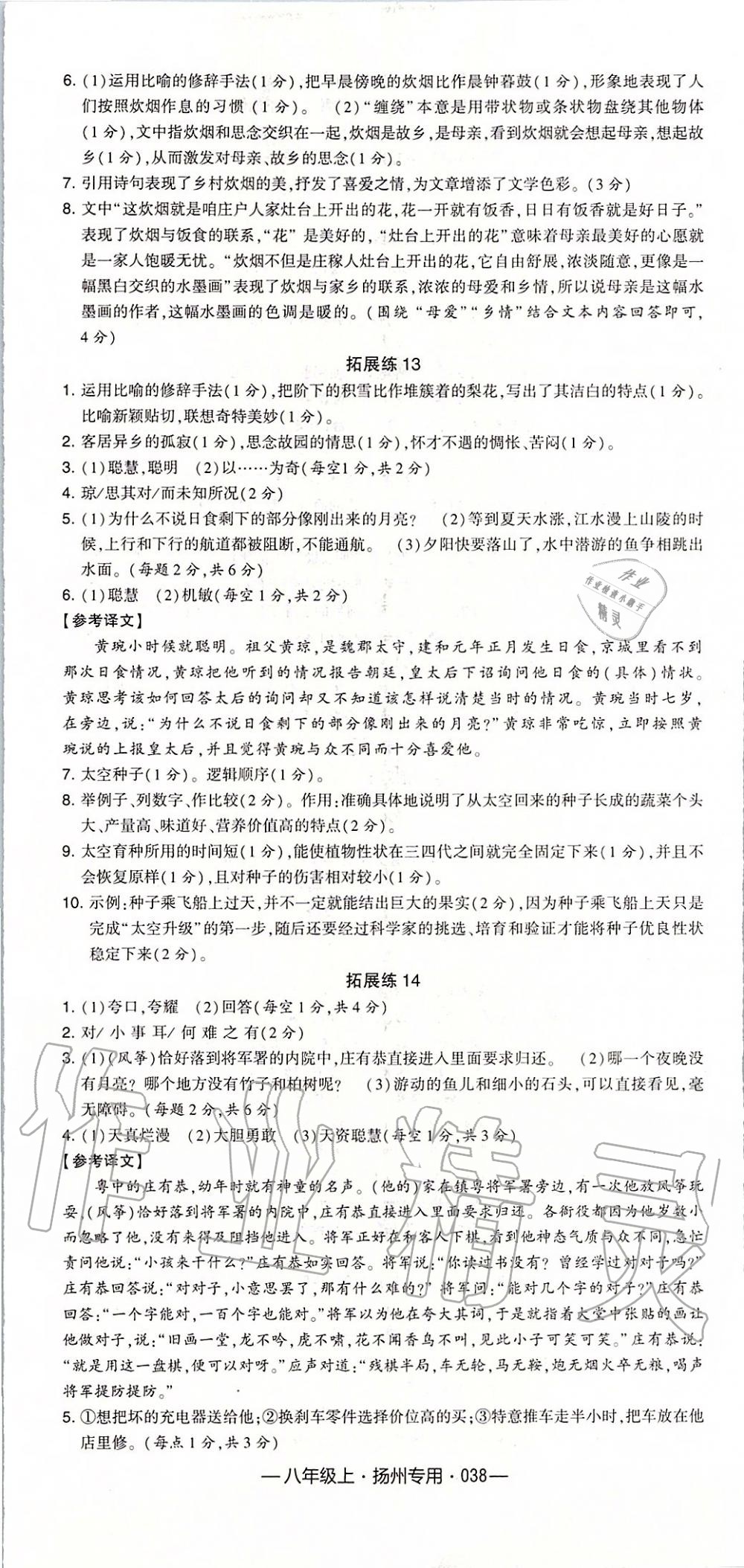 2019年經(jīng)綸學(xué)典學(xué)霸組合訓(xùn)練八年級(jí)語(yǔ)文上冊(cè)人教版揚(yáng)州專用 第14頁(yè)