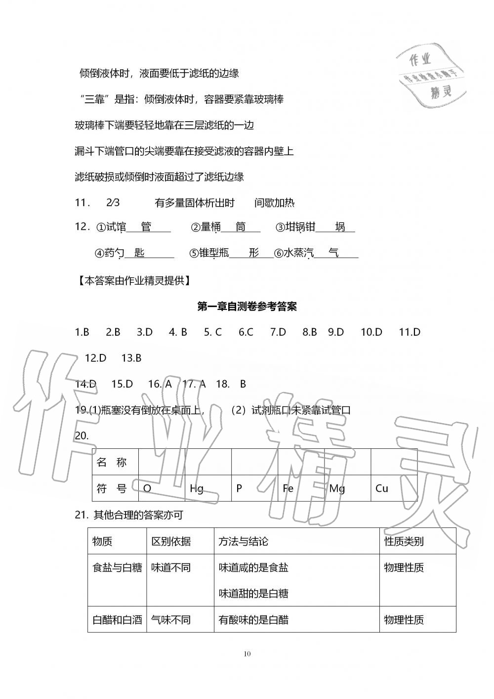 2019年初中教學案九年級化學上冊滬教版 第10頁