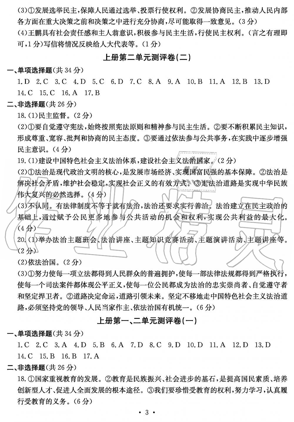 2019年大顯身手素質(zhì)教育單元測評卷九年級道德與法治全一冊人教版 第3頁