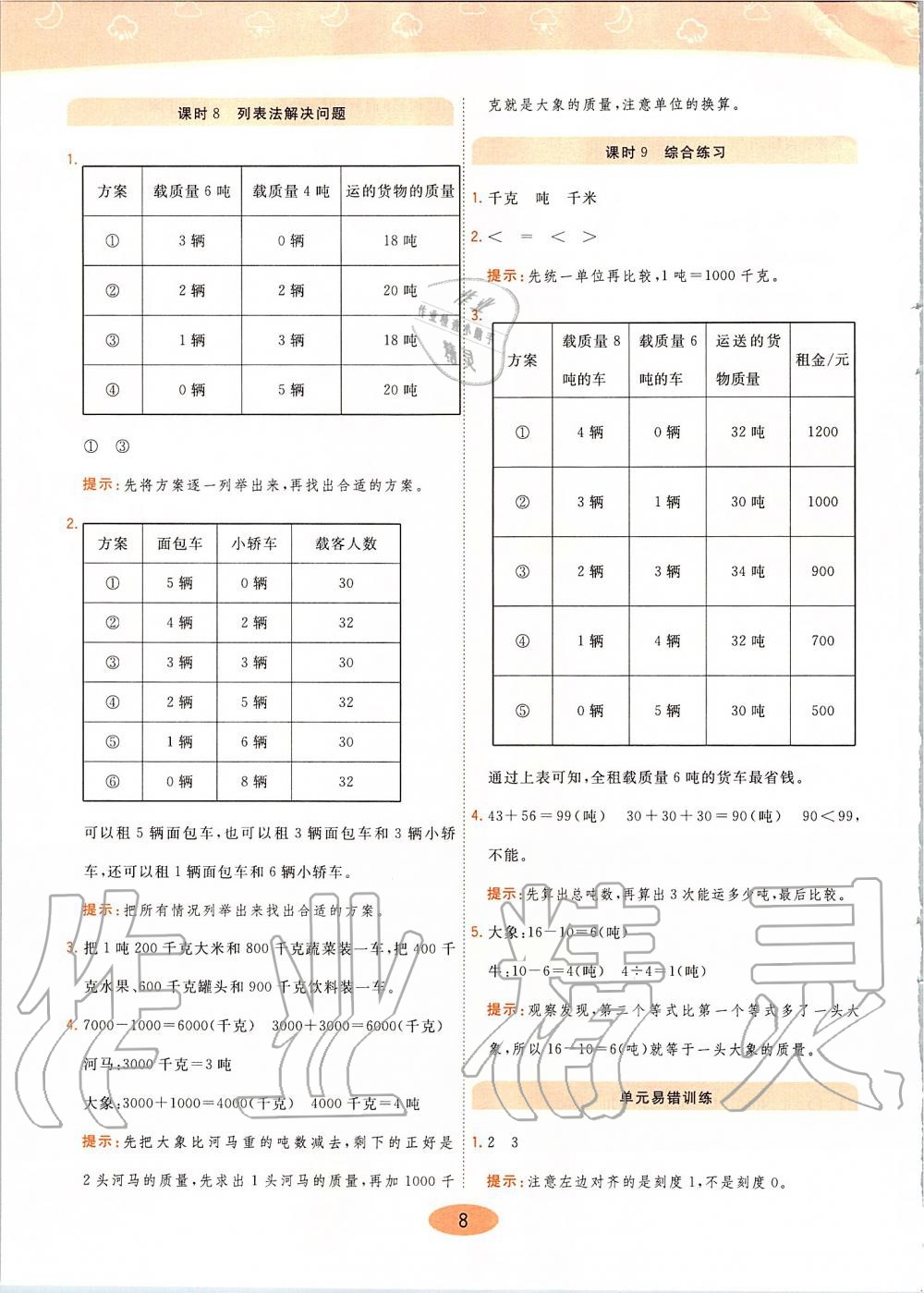 2019年黃岡同步訓練三年級數學上冊人教版 第8頁