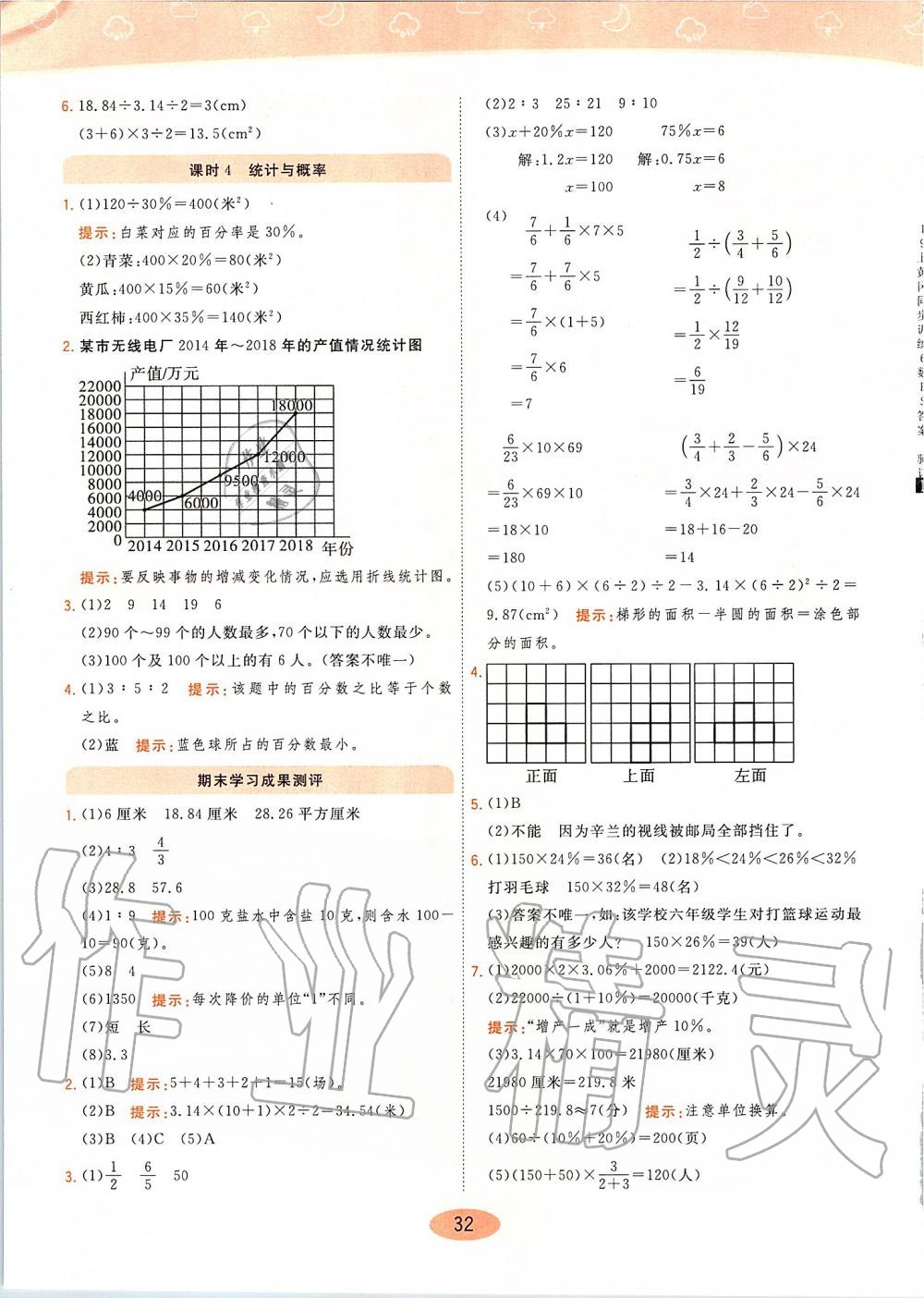 2019年黃岡同步訓(xùn)練六年級(jí)數(shù)學(xué)上冊(cè)北師大版 第32頁(yè)