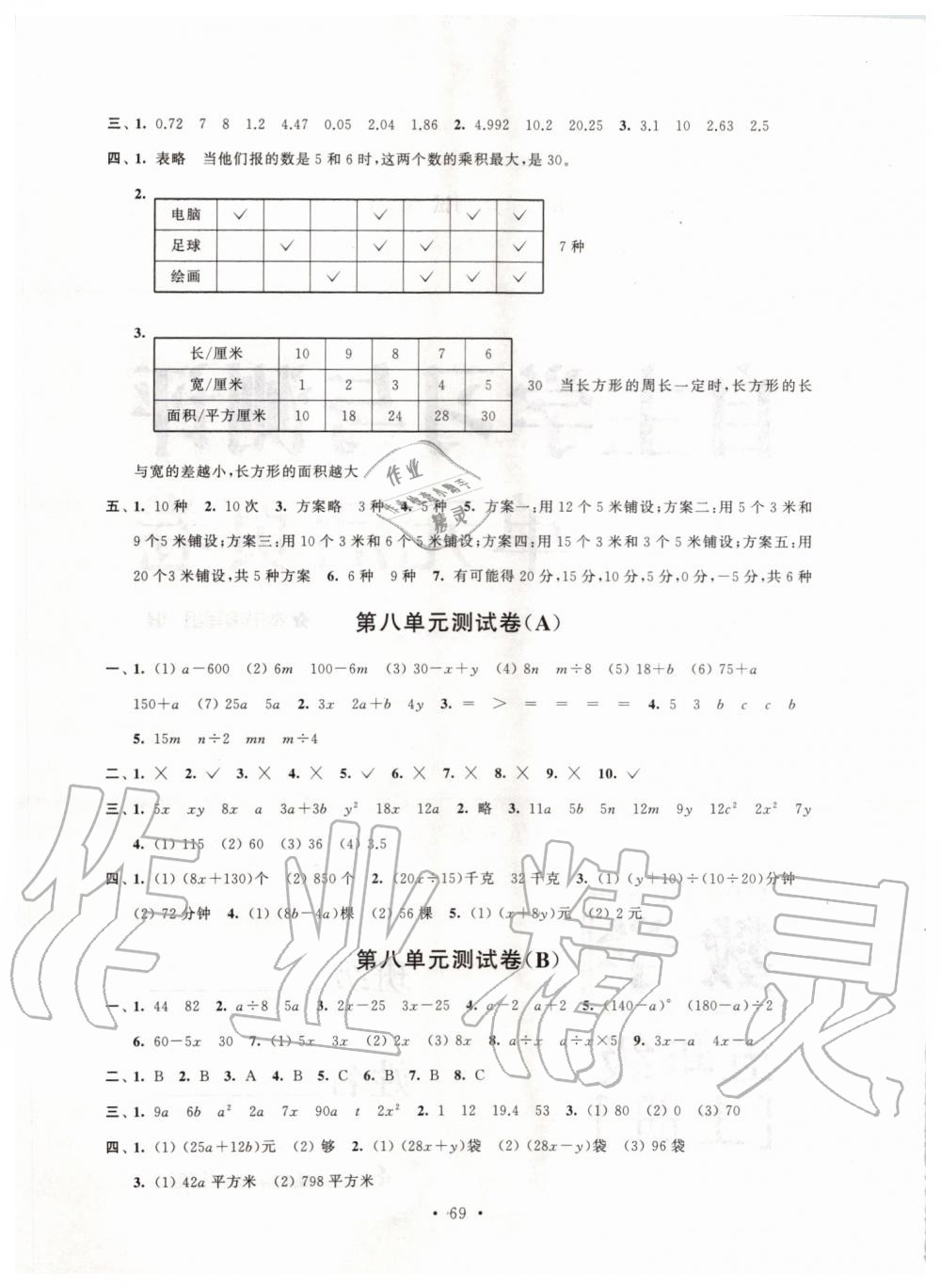 2019年自主學習與測評單元活頁卷五年級數(shù)學上冊蘇教版 第5頁