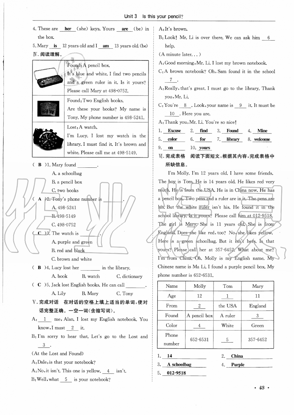 2019年蓉城學(xué)霸七年級(jí)英語(yǔ)上冊(cè)人教版 第43頁(yè)