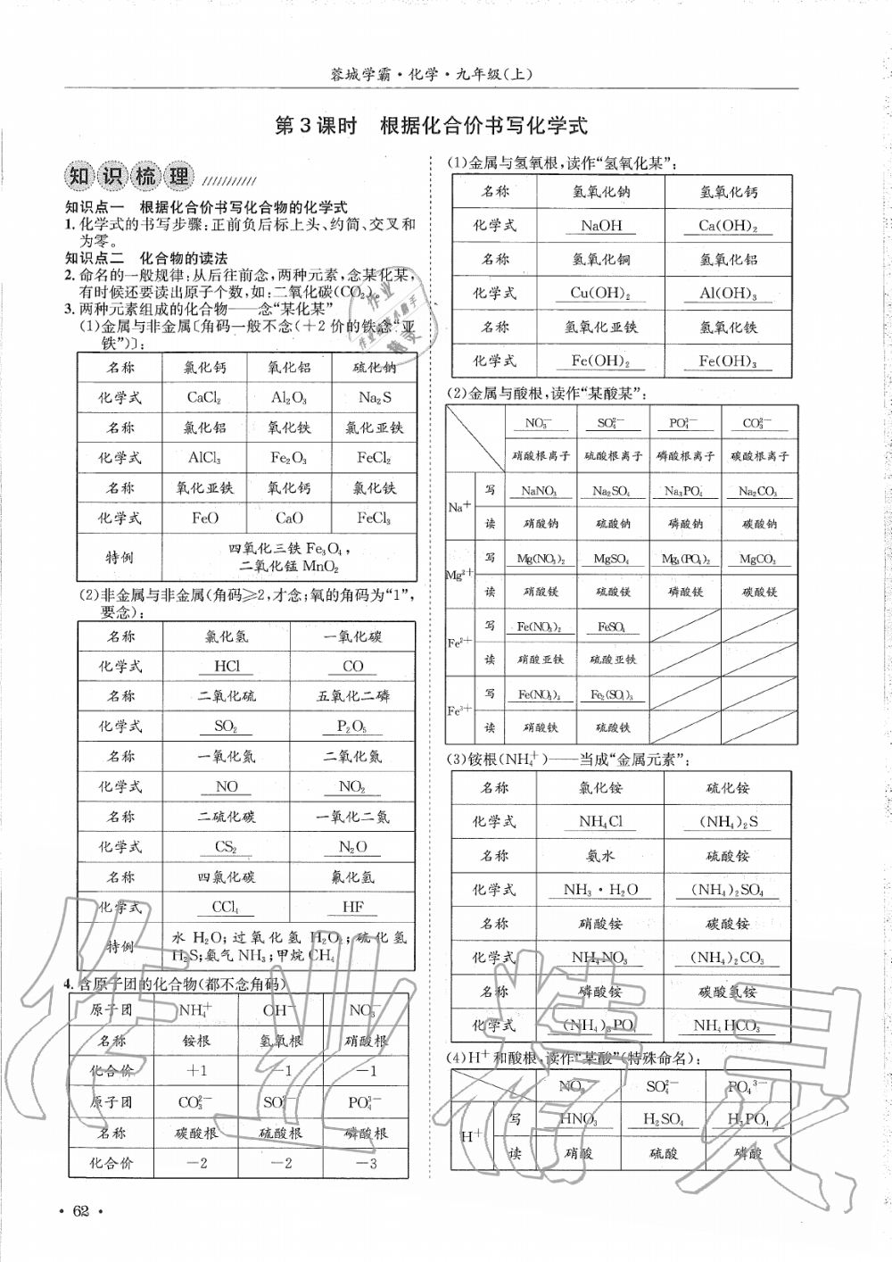 2019年蓉城學(xué)霸九年級(jí)化學(xué)上冊(cè)人教版 第62頁(yè)