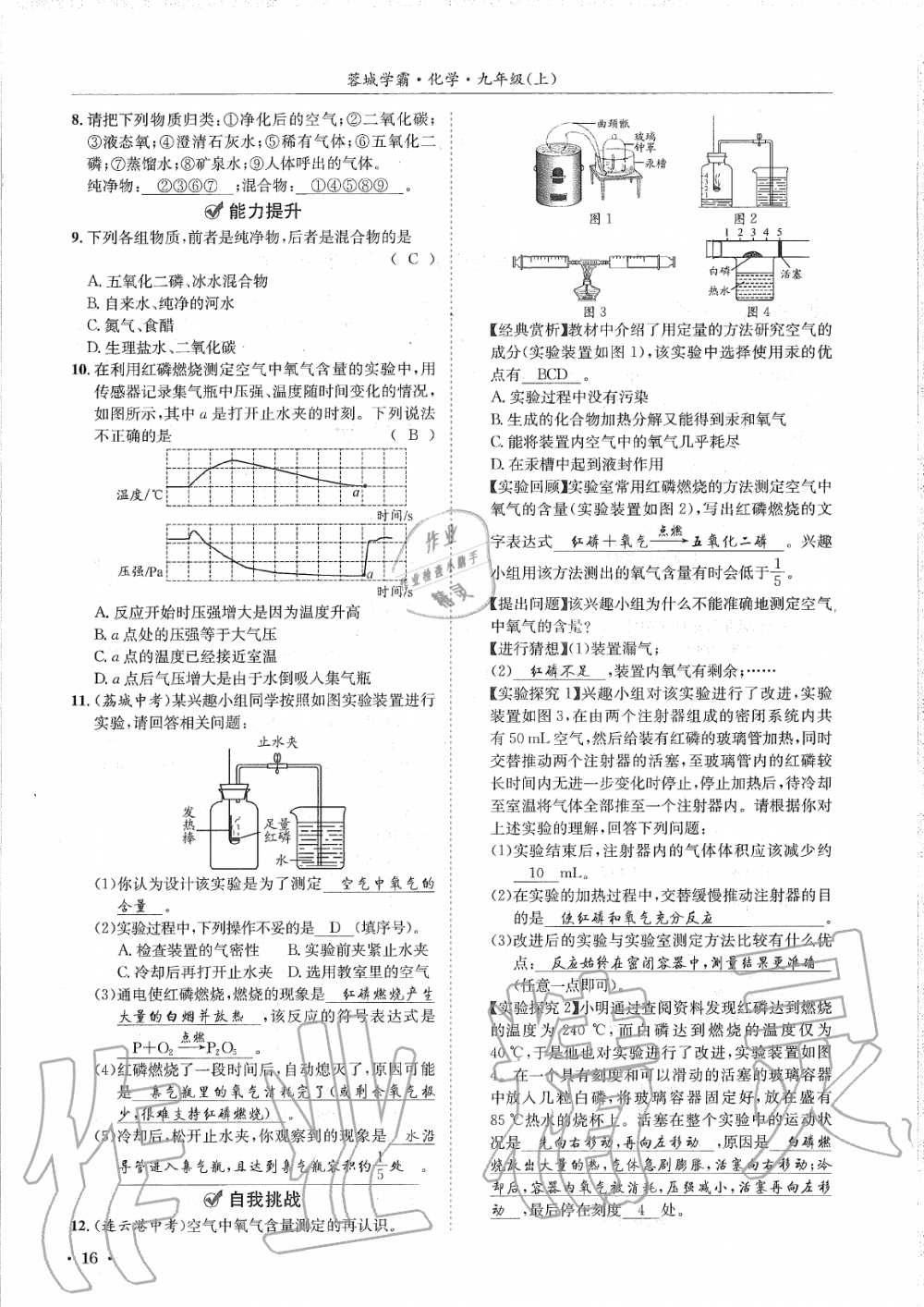 2019年蓉城学霸九年级化学上册人教版 第16页