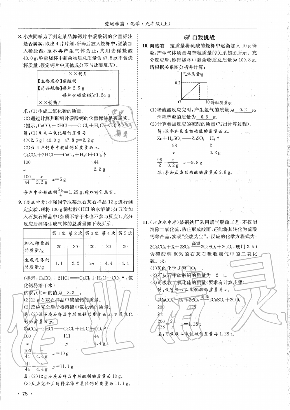 2019年蓉城学霸九年级化学上册人教版 第78页