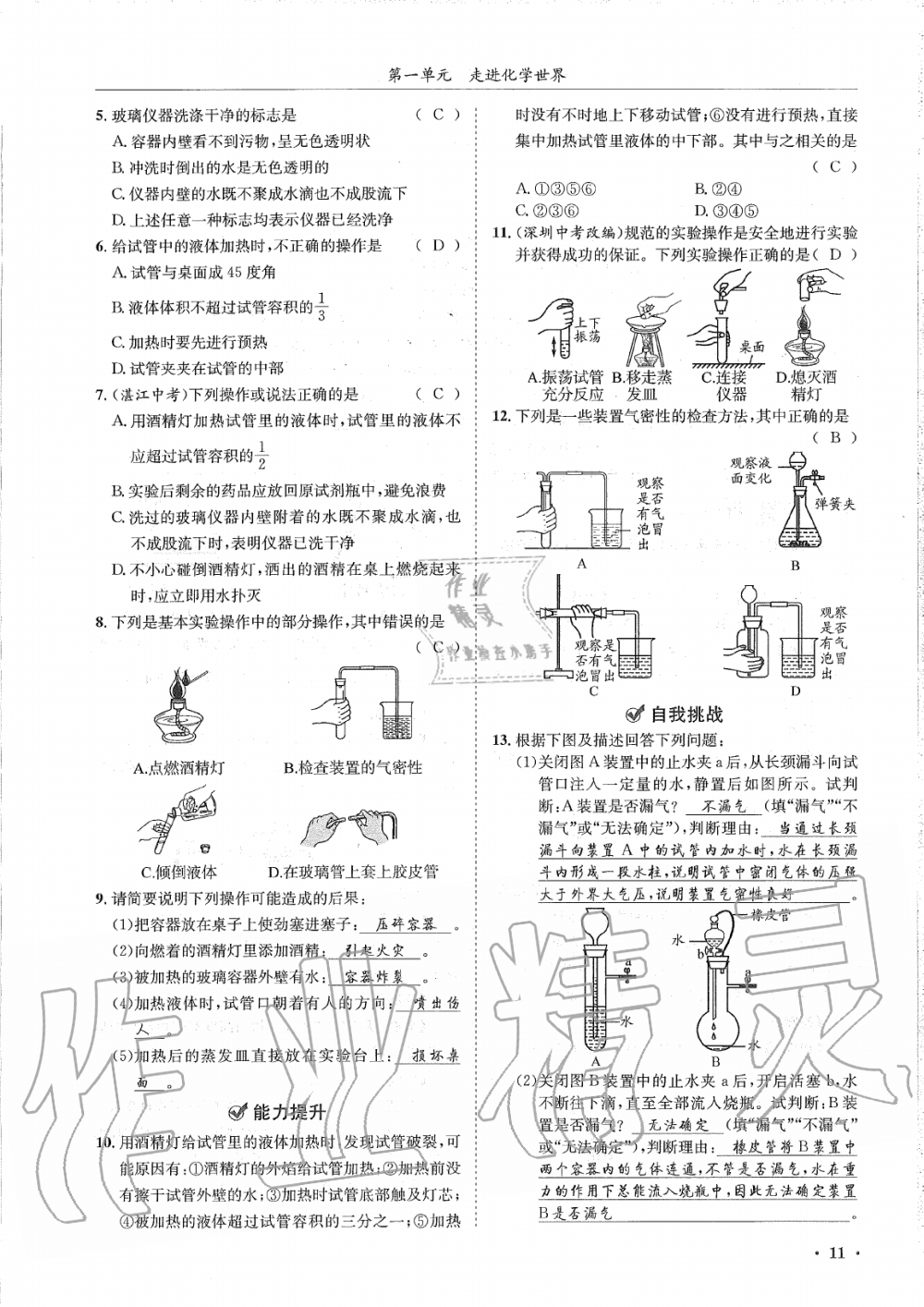 2019年蓉城學(xué)霸九年級(jí)化學(xué)上冊(cè)人教版 第11頁